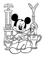 A coloring page of mickey mouse